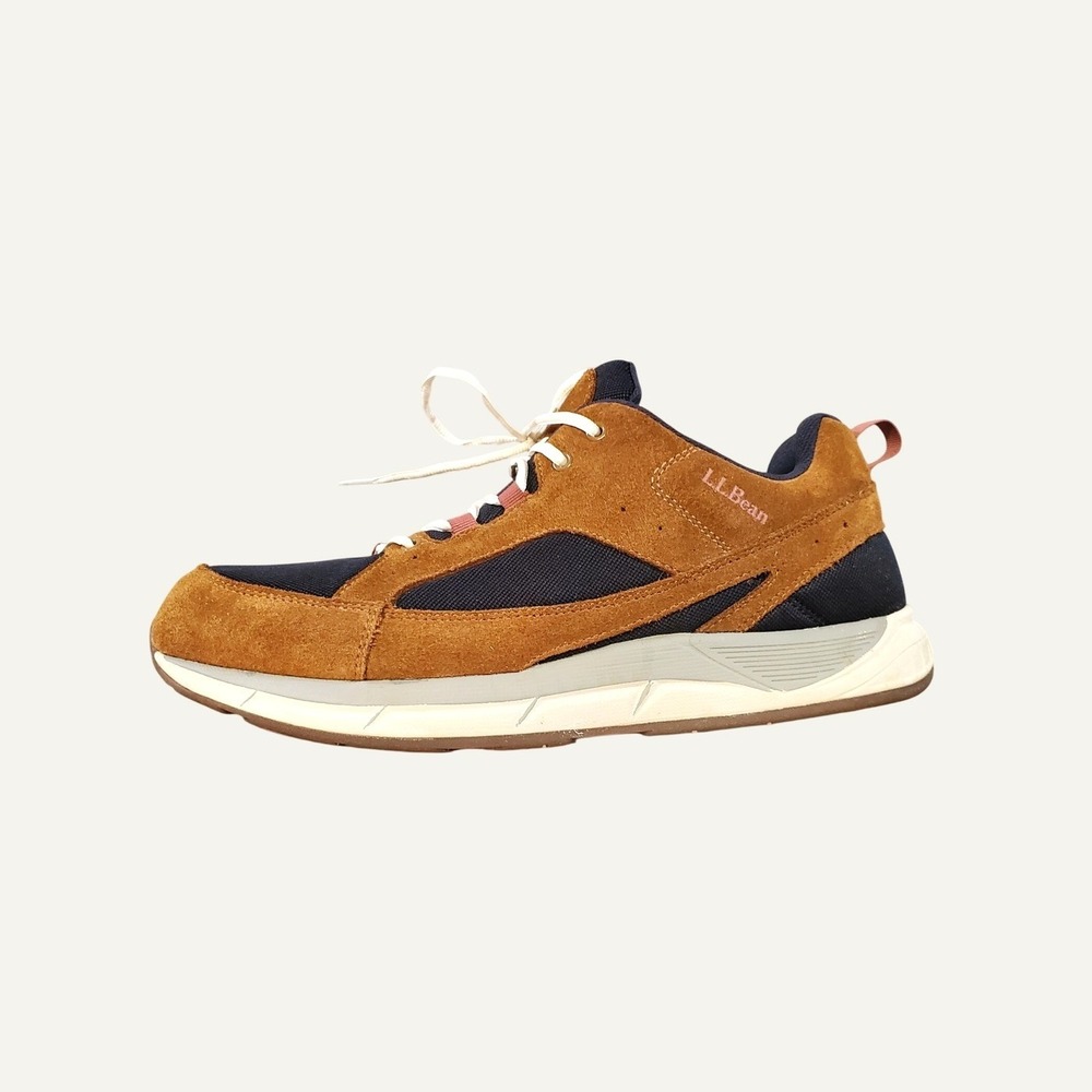 LL Bean Mens 13 Wide Brown Navy Suede Mesh Walking Shoes 505865 Sneaker - Picture 7 of 8